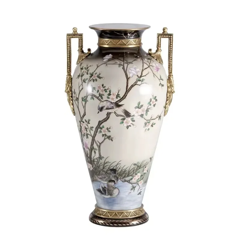Modern Large Vertical Ceramic Floor Vase European Style Resin Desktop Decor Multiple Colors ROHS Compliant Home Decoration