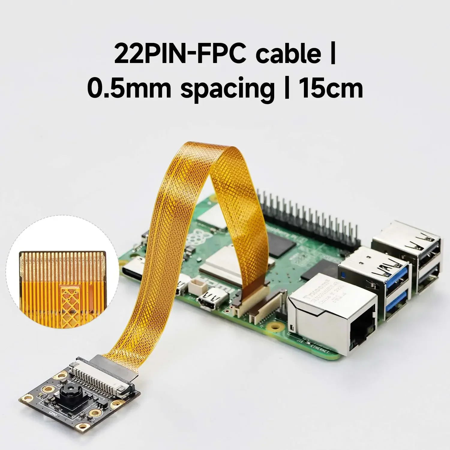 Raspberry Pi 5 Camera Module with 8MP IMX219 Chip 77°/120°/160° FOV With Acrylic Bracket 22Pin-FPC Cable New