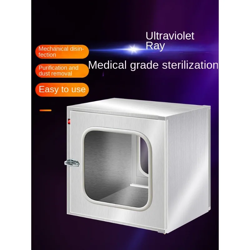 201/304 stainless steel transfer window mechanical interlocking ultraviolet disinfection and sterilization medical dental oral t