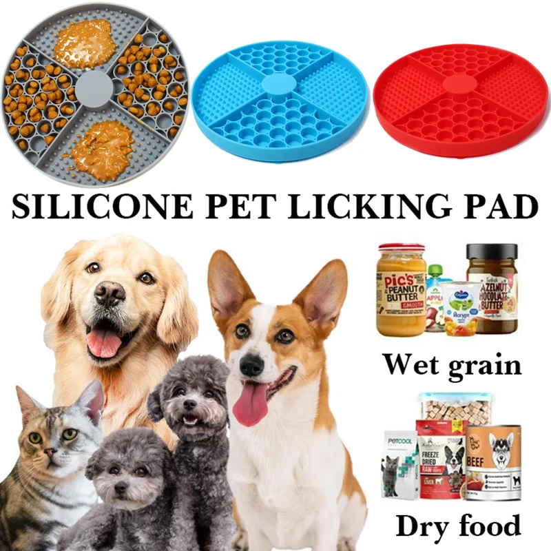 Silicone Licking Pad Pet Dog Lick Pad Bath Peanut Butter Slow Eating Licking Feeder Cat Lickmat Feeding Dog Lick Mat Pet Product