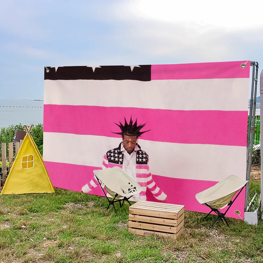 flag Atake uzi For Picnic Party Art  Home Eternal Tape Pink Lil Decoration Outdoor Camping Rapper Banner