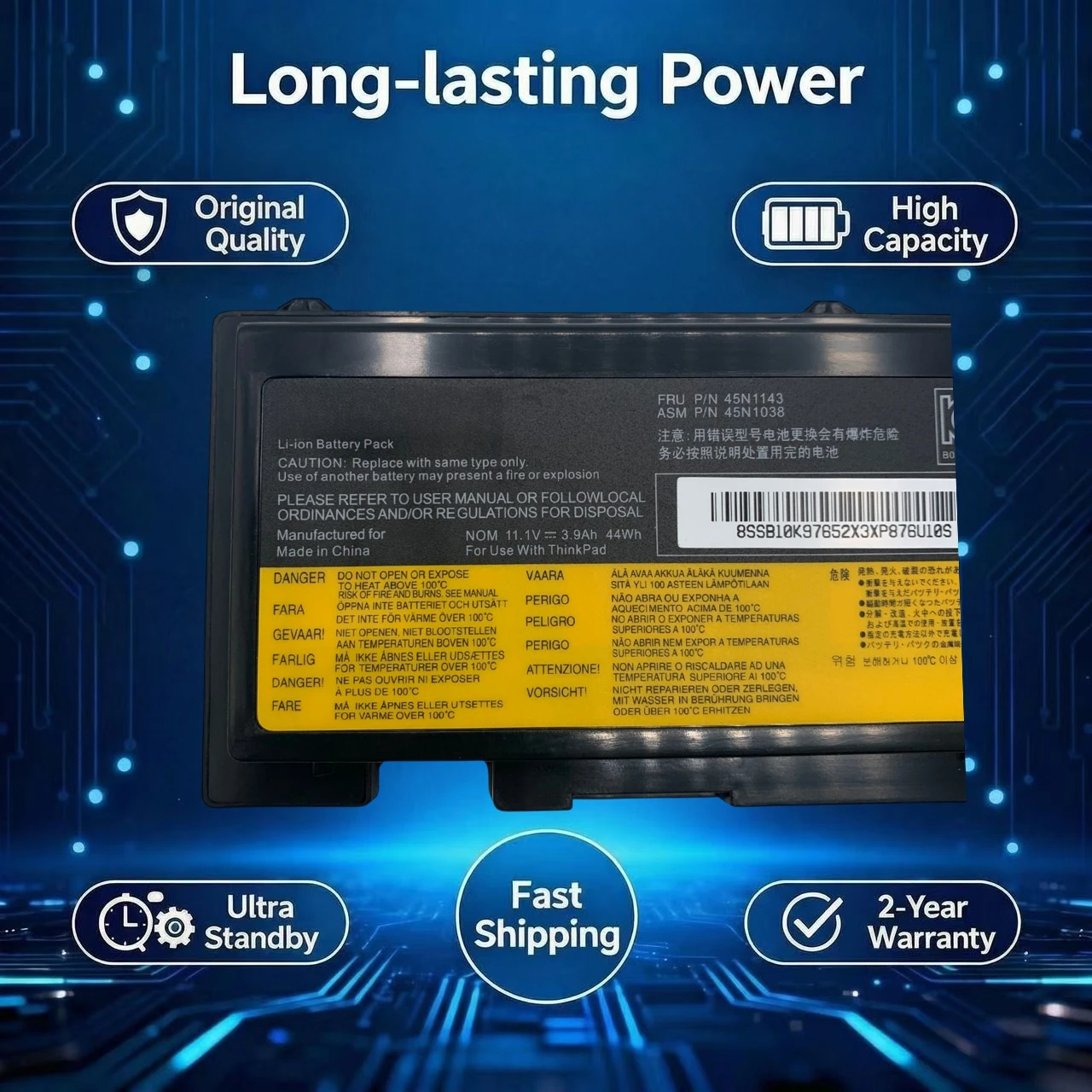 Original 45N1038 0A36309 Laptop Battery for Lenovo ThinkPad T430S T430SI T420S T420SI 45N1039 45N1037 45N1036 42T4846 42T4847