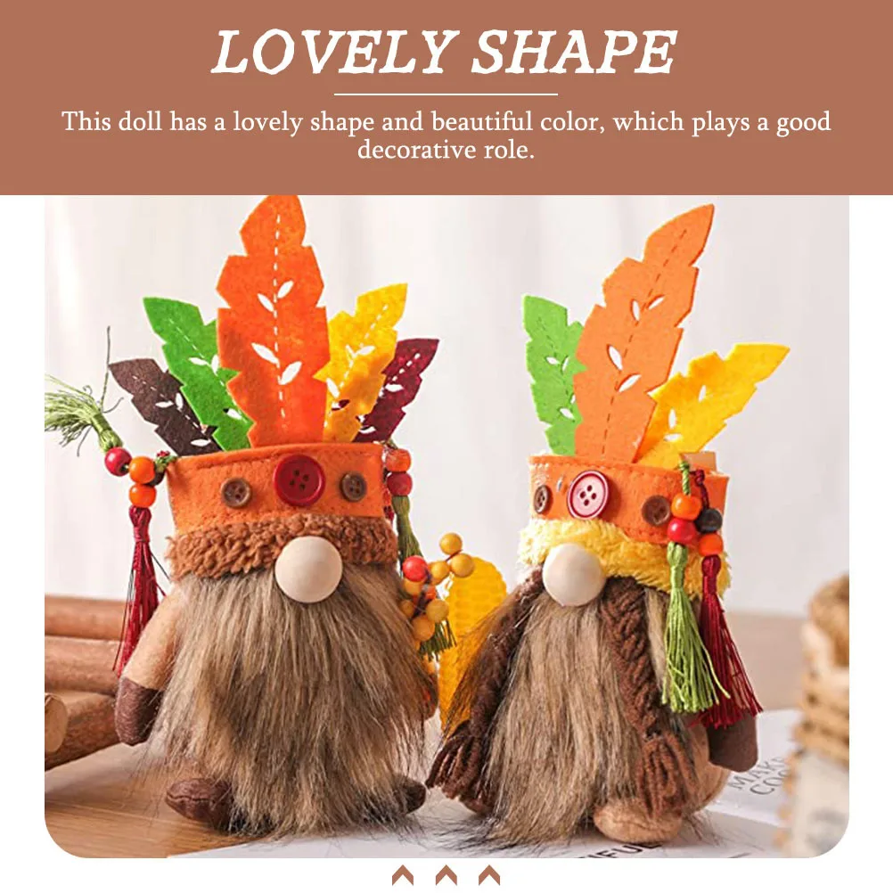 

2Pcs Thanksgiving Gnome Decorations Fall Table Decor Autumn Harvest Desktop Holiday Decoration Gnomes Decorations for Home