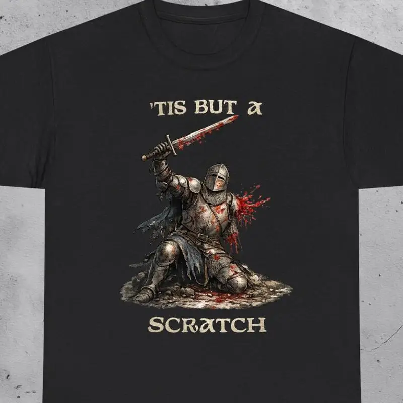 Tis But A Scratch Knight Funny Medieval Meme T-Shirt