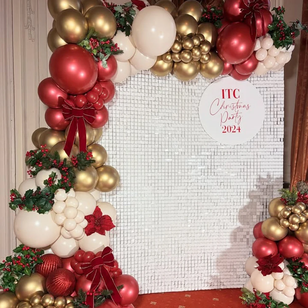White Shimmer Wall Backdrop Panels 12/18/24pcs White Square Sequin Panel for Wedding Baby Shower Birthday Party Decor