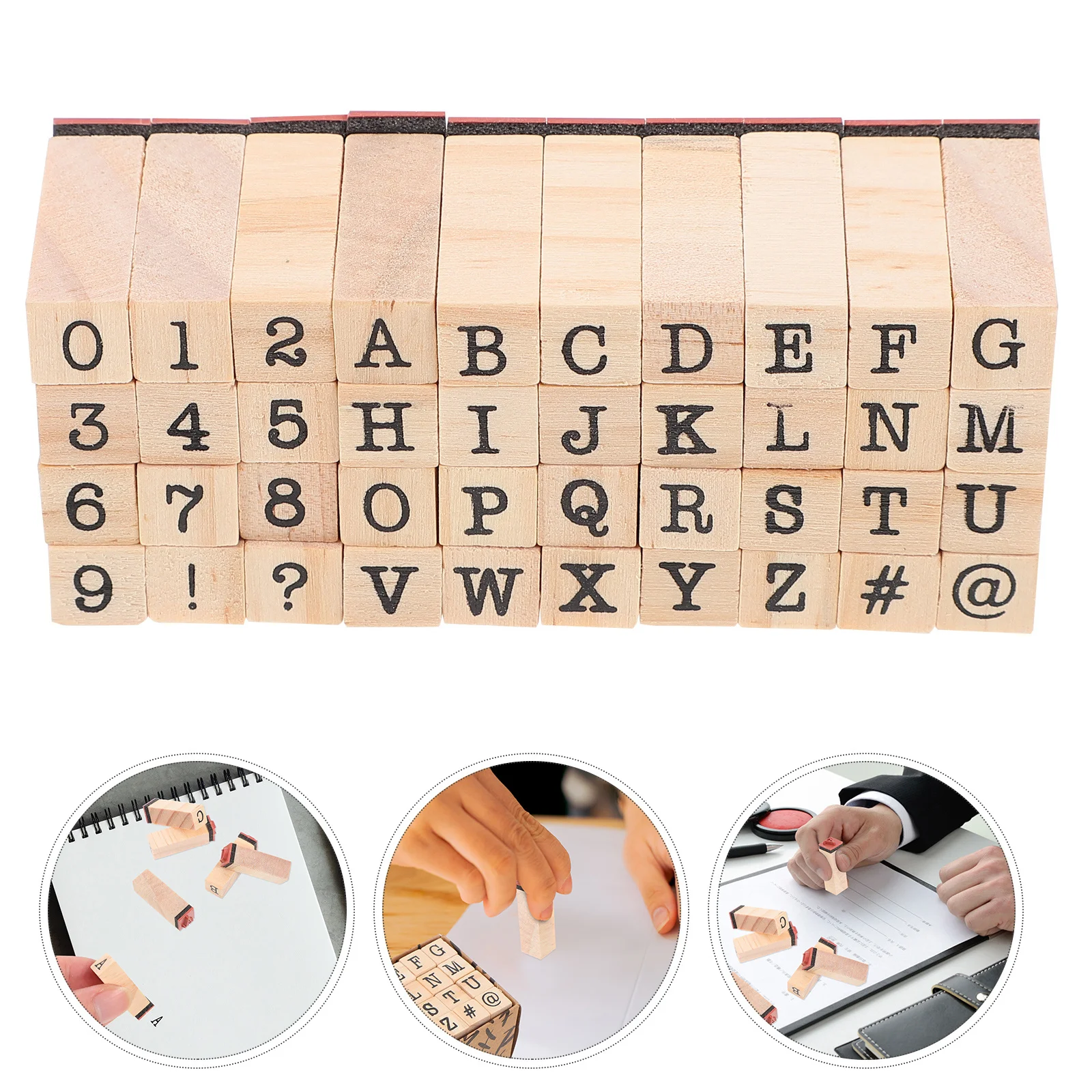 

1Set Wooden Alphabet Number Stamps DIY Craft Scrapbook Seals Durable Safe for Children Handmade Projects on Paper Fabric