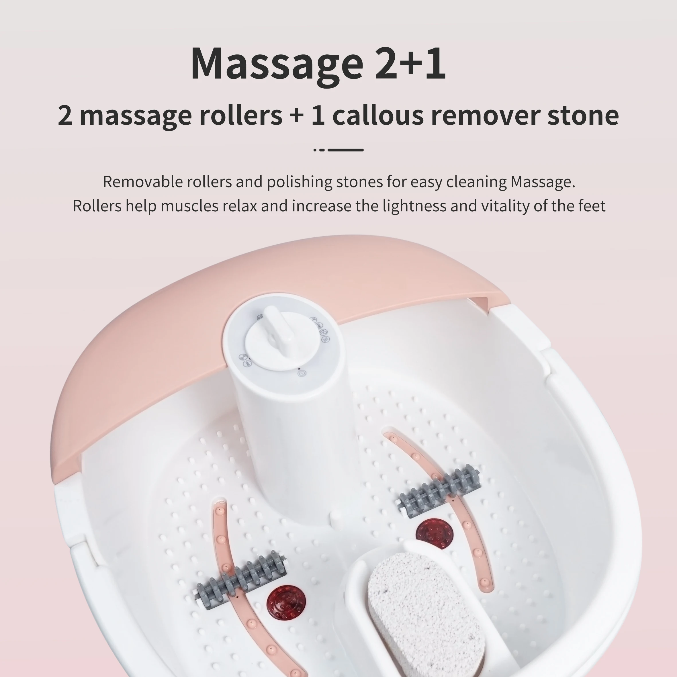 Foot Spa Bath Massager With Heating Function Air Bubbles & Pumice Stone Home Foot Care Device