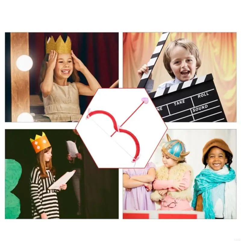 Cupido-Pijl-en-Boog Set Valentijnsdag Cupido-Kostuum Accessoires Kerst Halloween Fotografie Props Cadeau voor Vrouwen