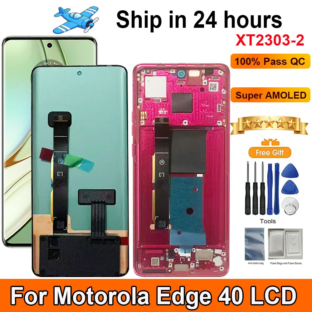 655-インチ-p-oled-スクリーン-motorola-edge-40-lcd-ディスプレイタッチパネルデジタイザーアセンブリ交換用-lcd-フレームエッジ-40-xt2303-2-付き