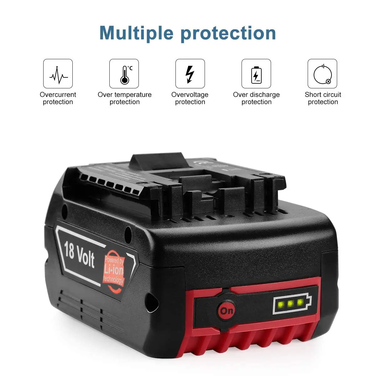 EU/Canada Warehouse 18Volt 5.0Ah Cordless Power Tools Battery for Lithium-Ion Battery