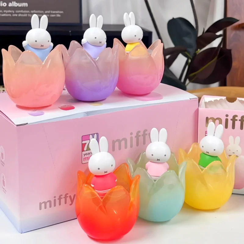 

Kawaii Miffy Tulip Series слепая коробка игрушка орнамент коллекция кукла мультфильм милая кукла случайный стиль модель фигурка подарок на день рождения игрушки