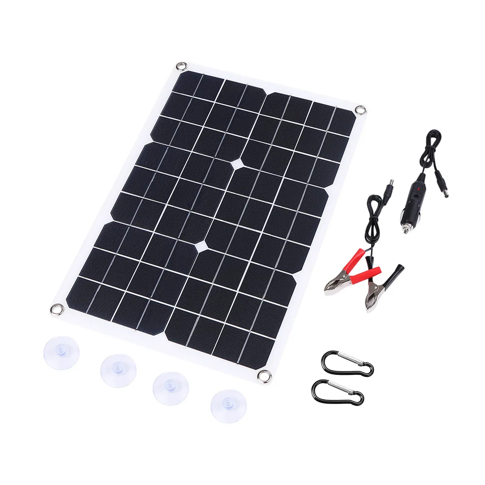 18V 5VFlexible Solar Panel 20W Suitable for Mobile Phone Camera Car Boat Battery Charging USB DC5521 Dual Output Solar Panel