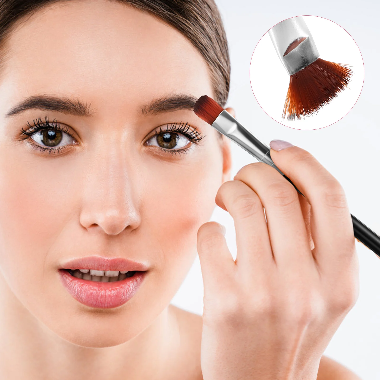 

6 Pcs Eyebrow Brush Set Angled Flat Tip Multifunctional Makeup Tools for Powder Mascara Natural Wild Brows Travel