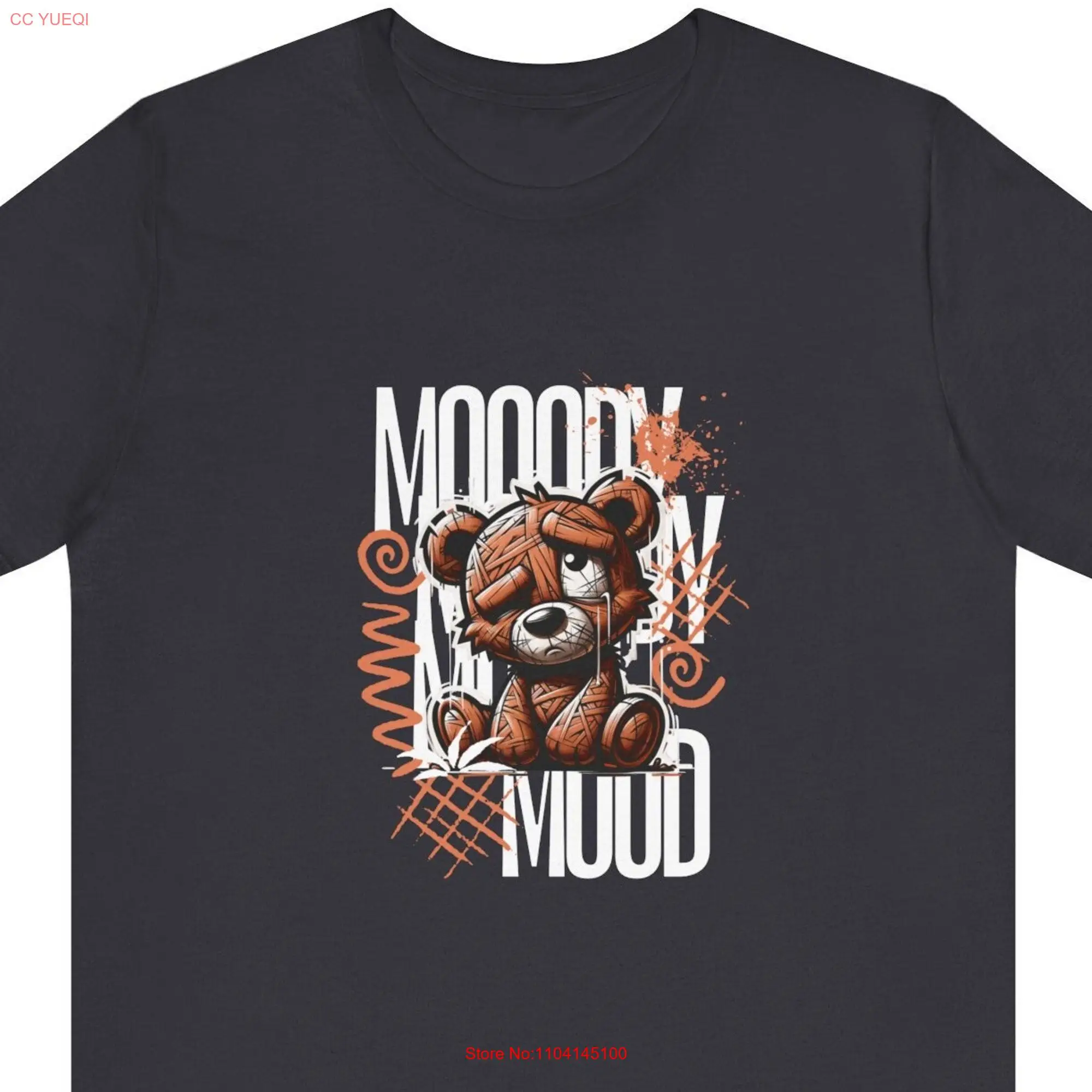 Moody Mood Cute and Quirky Teddy Bear T Shirt long or short sleeves