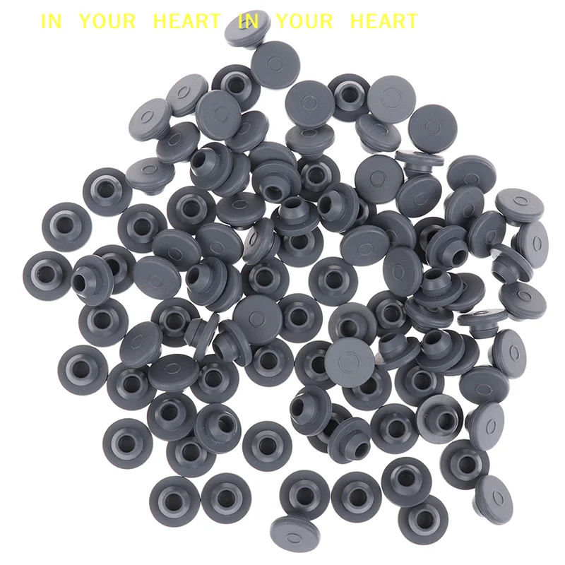 【X】100Pcs Rubber Stoppers Self Sealing Injection Ports For 13mm Glass Bottles