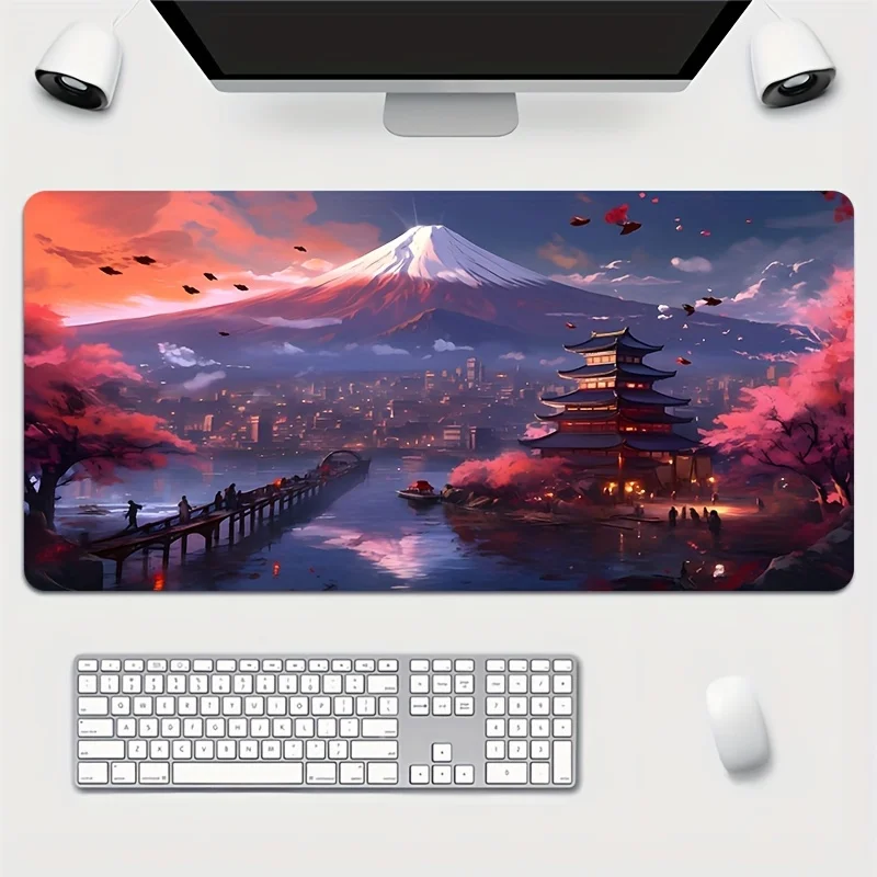 

Japanese Mount Fuji landscape anti-slip mouse pad, bright high definition printing,stitched edges,perfect for home, office, game