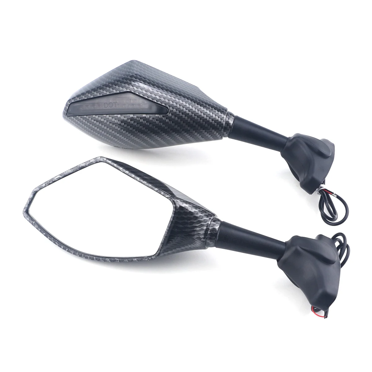 Racing Rearview Mirrors With Turn Signals LED For Yamaha YZF R15 R25 R3 R1 R6 YZF600 YZF1000