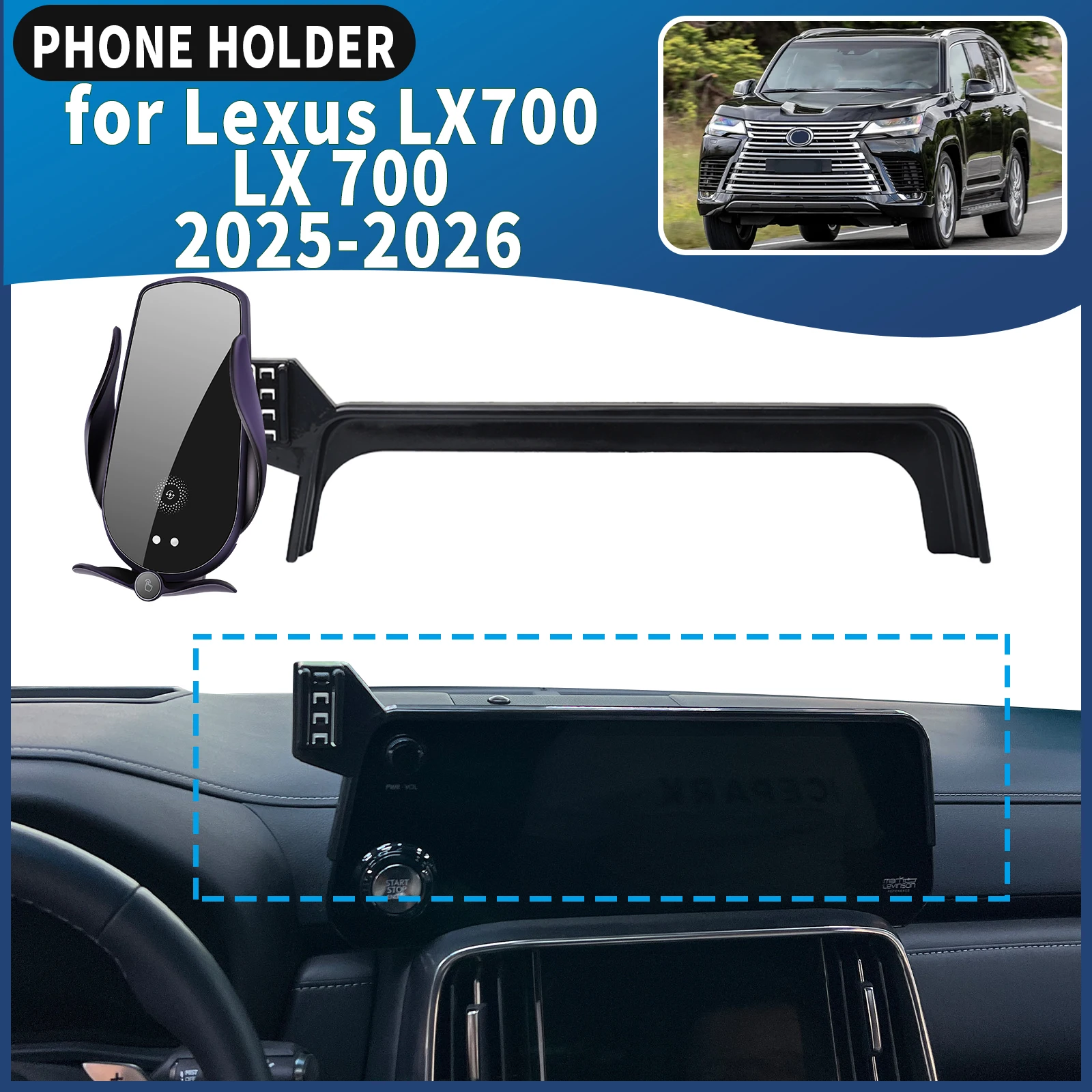 

for Lexus LX700 LX 700 2025 2026 LX700H F SPORT Phone Holder Mount Vehicle-Specific GPS Navigation Easy Installation accessoires