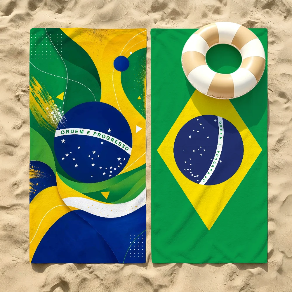 Nation Brazil Towel For Beaches Yoga Studios Gyms Hot Springs Swimming Pools And Picnics