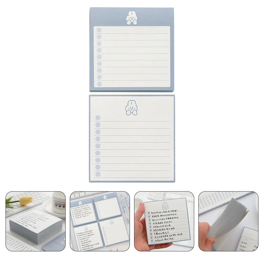 

2Pcs Memo Notes Cartoon Notepad Thickened Paper Planning Handbook DIY Crafts Schedule Books Portable Office Notes