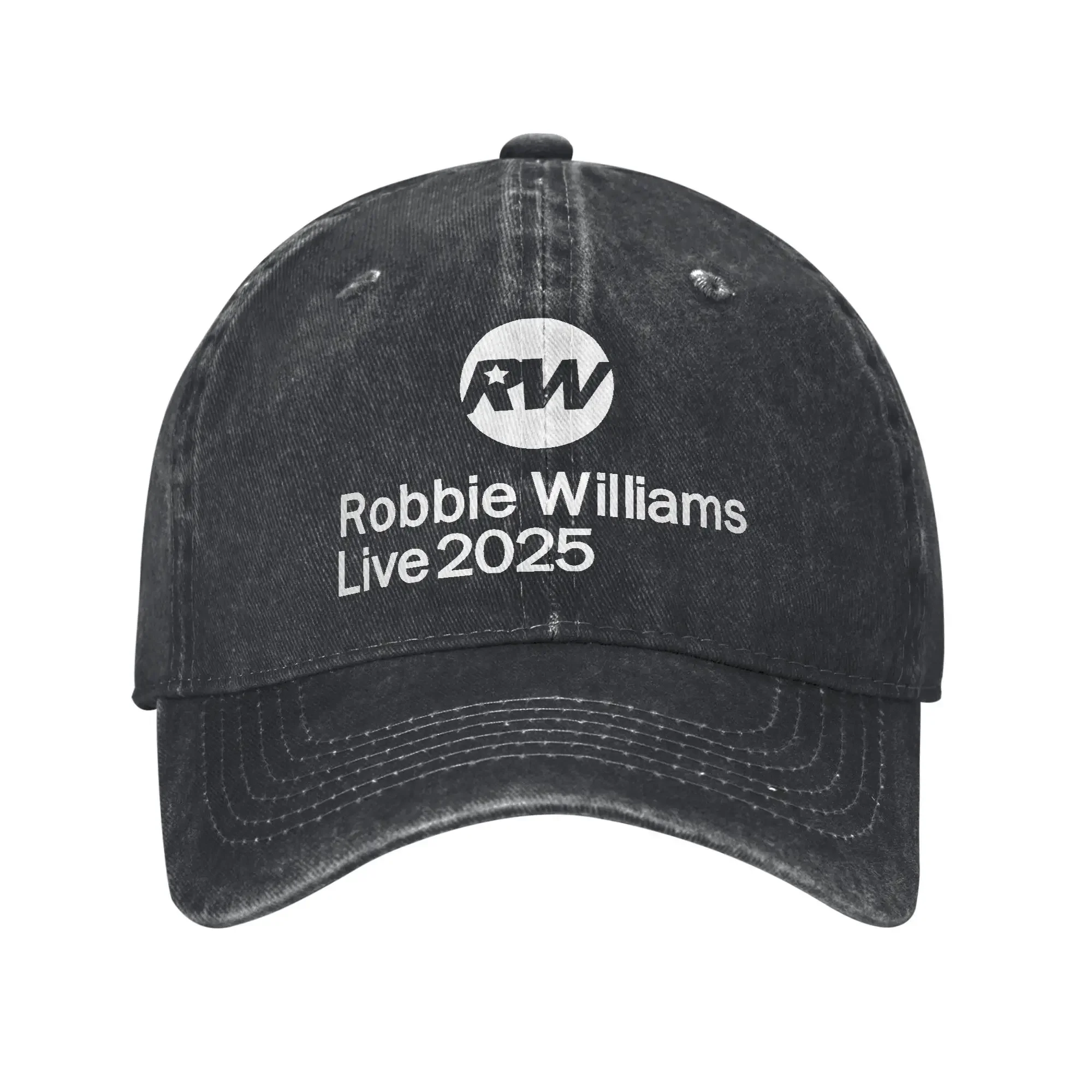Robbie Williams Live 2025 Concert Baseball Caps Men Women Distressed Cotton Sun Cap RW Singer Outdoor Workouts Adjustable Hats