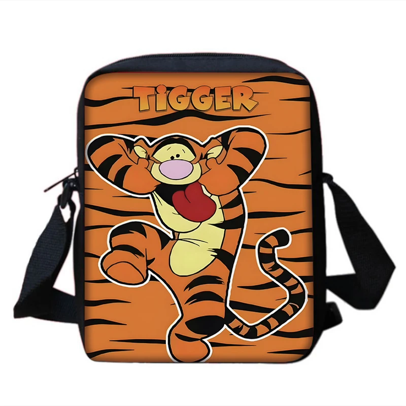 Boy Girls Winnies the Pooh Tigger Printed Shoulder Messenger Bag Child Casual Handbag Men Women Phone Bag Shopping Bag