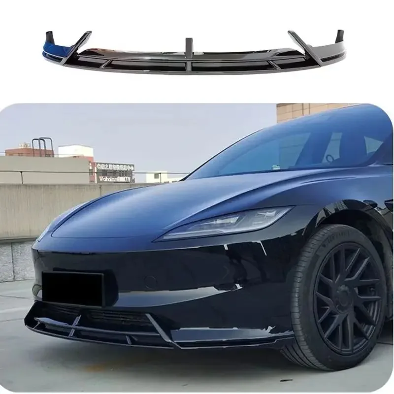 Per Tesla Model 3 Highland 2024 ABS paraurti anteriore in fibra di carbonio Lip Chin diffusore Body Kit Spoiler deflettore Tuning accessori