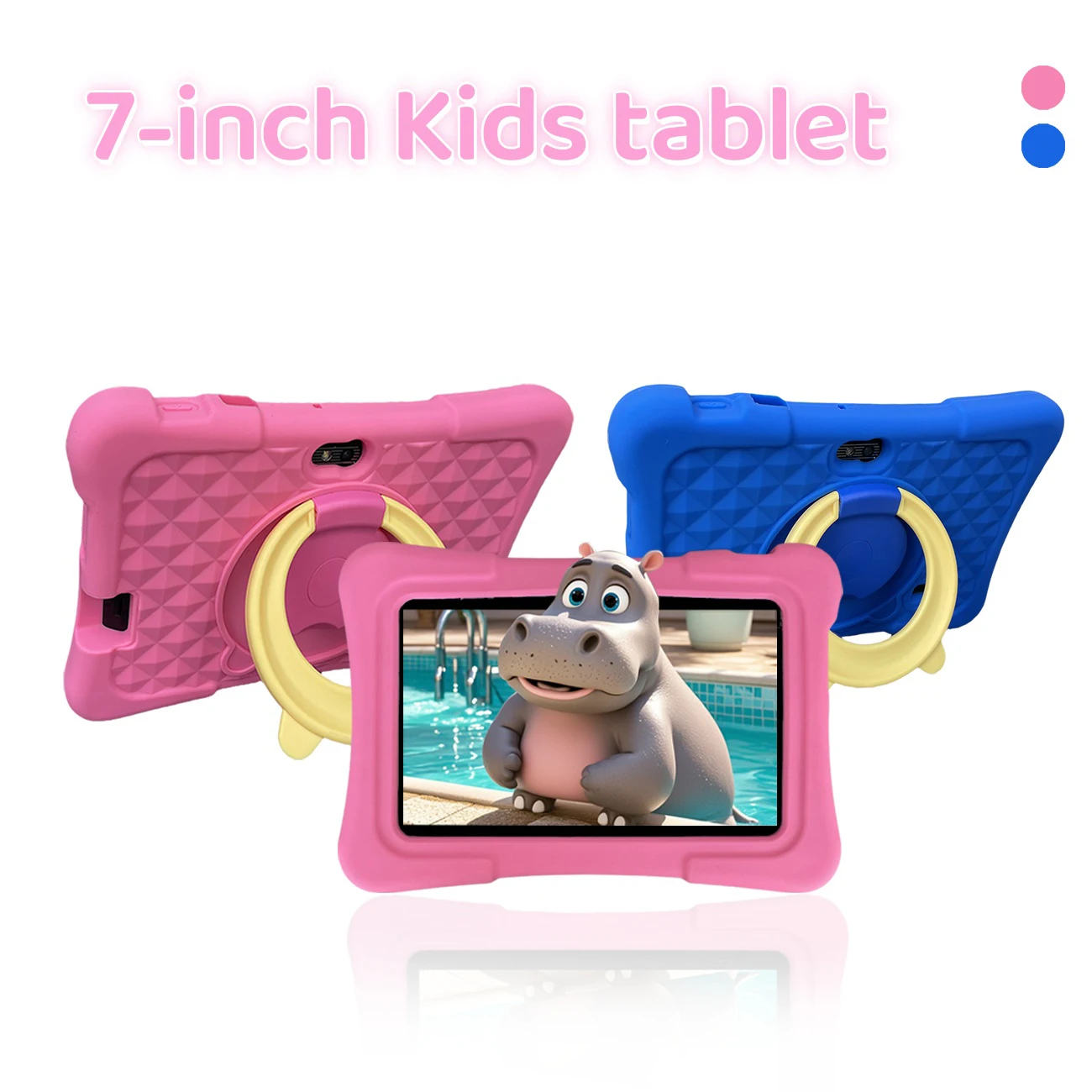 The Latest 7inch Learning Tablets Are Suitable for Learning Education, Pre-Installed Love Doll Education Software, Provides Wide Interactive Learning Application, Android Operating System, Dual Cameras, Supports Wifi, Two Colors to Choose From, Suitable for Gifts, Without Configuration Plugs