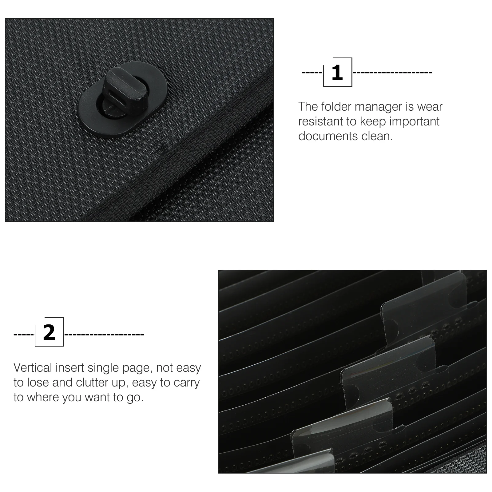 

able Section Accordion File Folder A4 Document Bag Multi Paper Storage Layer Paper Holder Black Office Use ganizer