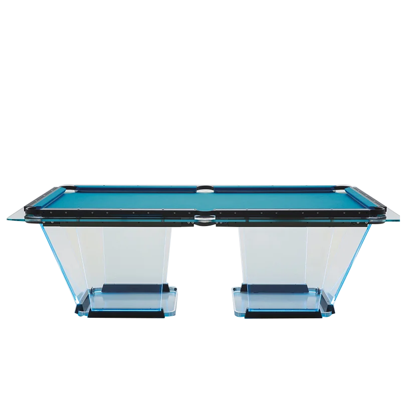 Designer's latest design full of futuristic toughened glass table legs pool table villa living room billiards