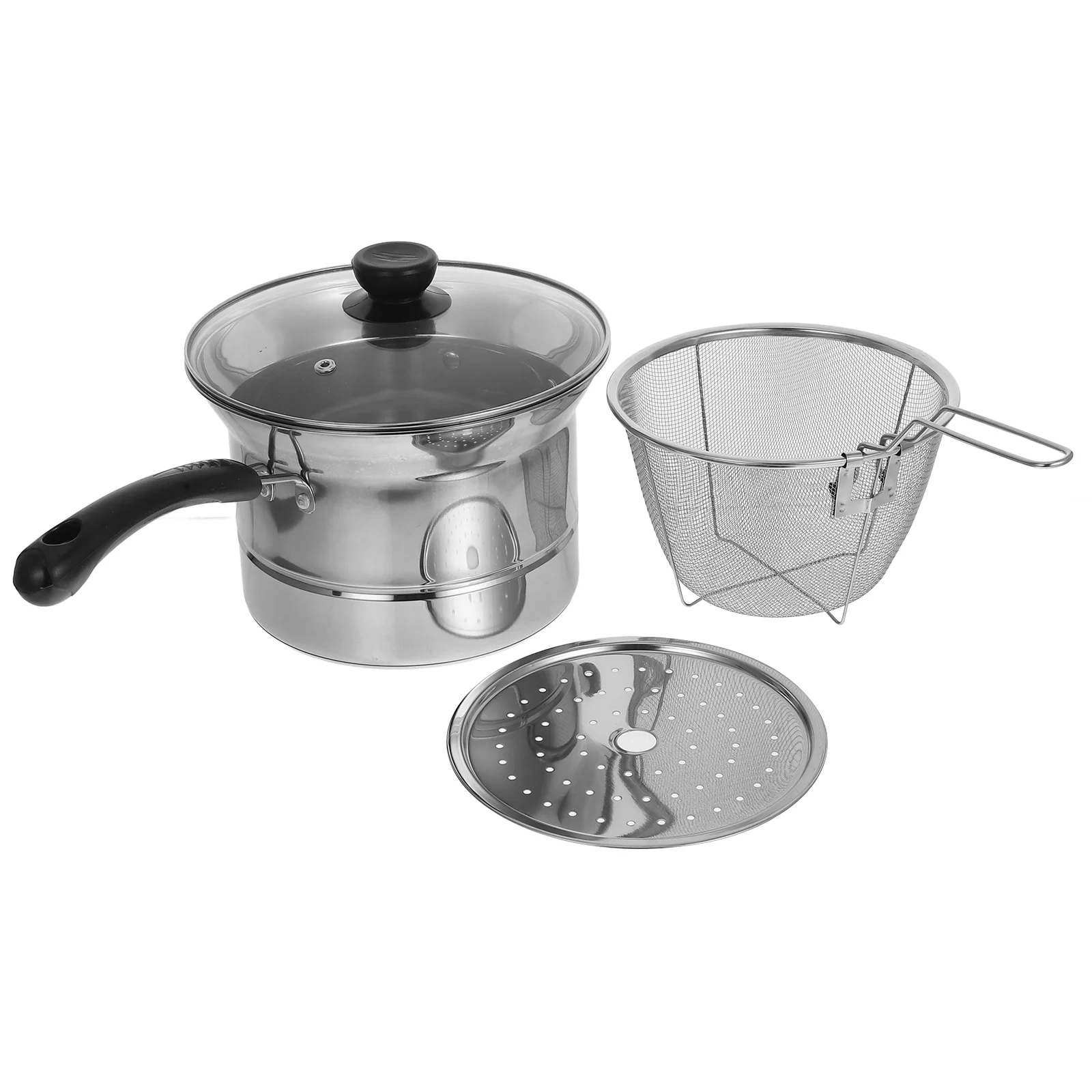 

Stainless Steel Fryer Kitchen Strainer Pans Basket Oil Filter Spoon for Cooking Griddle Small Milk Saucepan Deep Pot Steamer