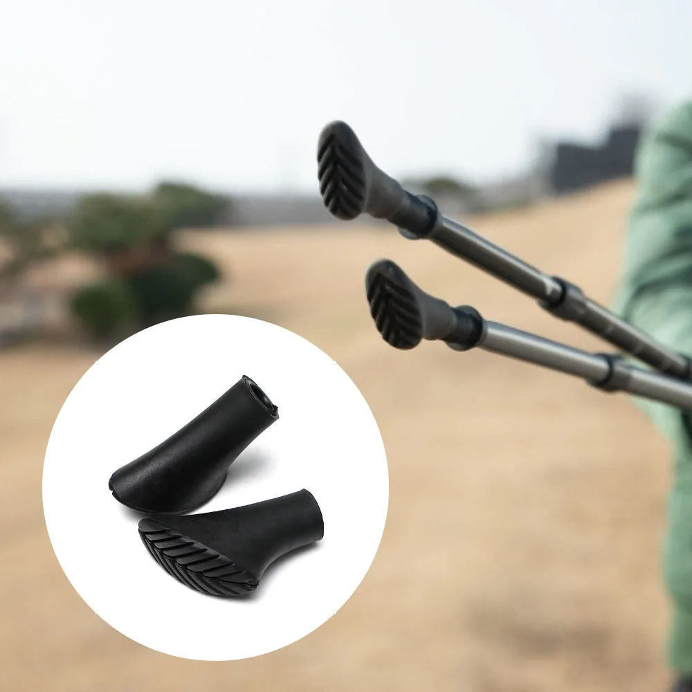 Protector de punta de bastón para bastones de Trekking, almohadilla de goma de PVC, punta de repuesto, funda de goma antideslizante para senderismo y montañismo, 2 uds.