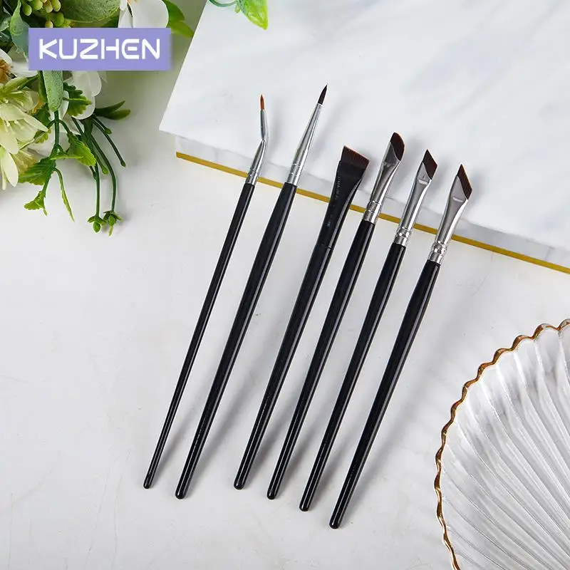 6pcs/Set Precision Eyeliner Beveled Concealer Makeup brushes tapered Eyelid Make up brush Flat liner liquid eyebrow