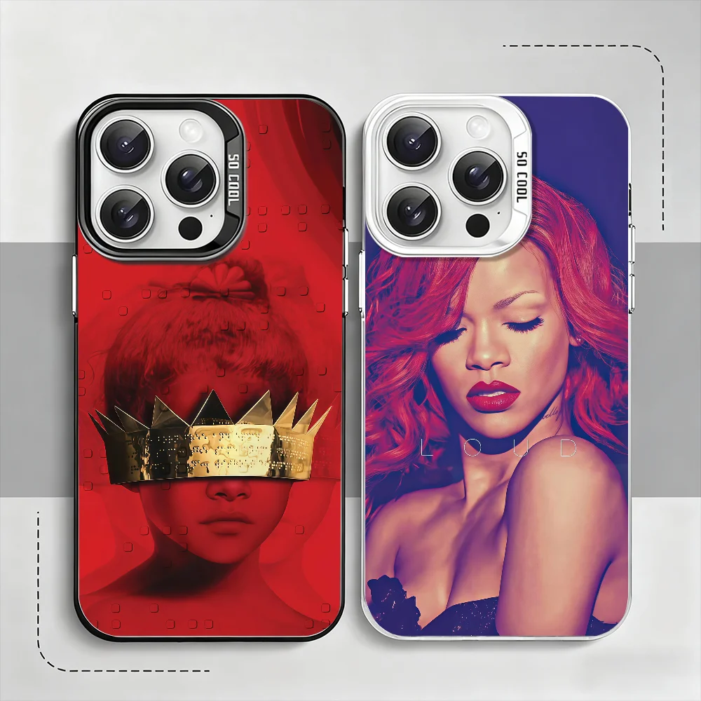 

Singer R-Rihan-naS Phone Case For IPhone 12 11 13 14 15 16 17Max Pro Plus Mini Protective IMD Color Cover