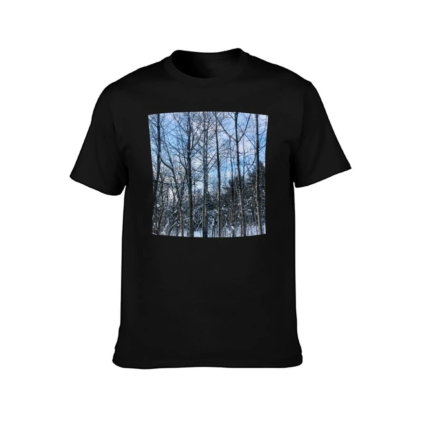 Tall Naked Trees During Winter T-Shirt Street Fashion Casual Tee Shirt