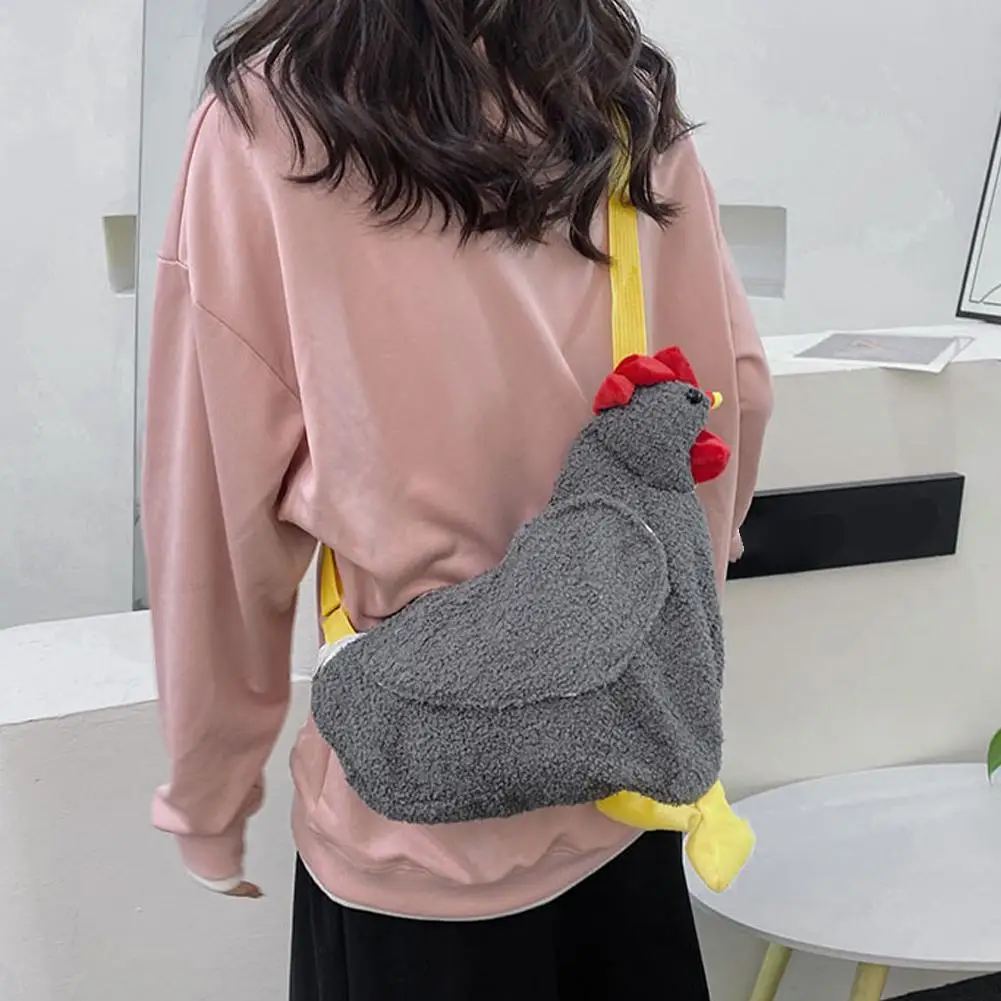 Cute Plush Chicken Bag For Girls Birthday Gifts Shoulder New Large Capacity Crossbody Stuffed Dolls Creative Handbags Bags