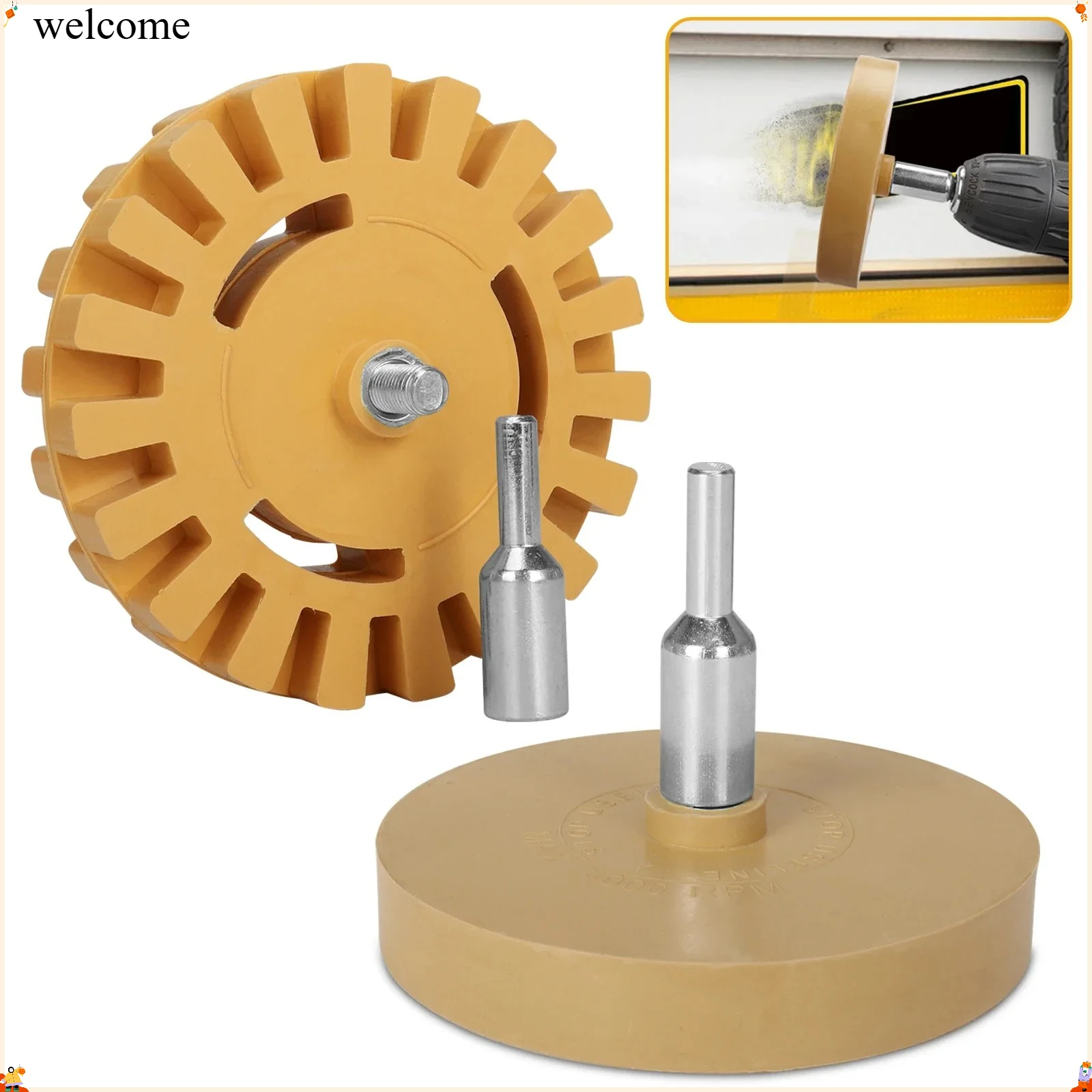 

Резиновый круг-лопатка Rafford для удаления клея, адаптер для дрели, инструмент для ремонта краски, удаления виниловых наклеек