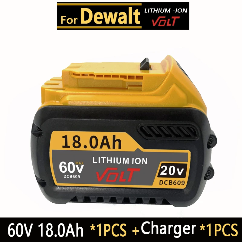 DCB209 MAX Volt flexible. Pour batterie d'origine Dewalt DCB606 DCB205 DCB206 DCB209 DCB182 batterie d'outil électrique 20 V/60 V batterie 18000 mAh