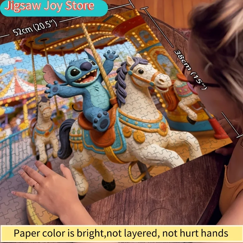 Impression de décoration d'intérieur Disney Stitch et Mickey |   Puzzle, idéal pour les adultes, casse-tête, parfait pour Noël et les vacances