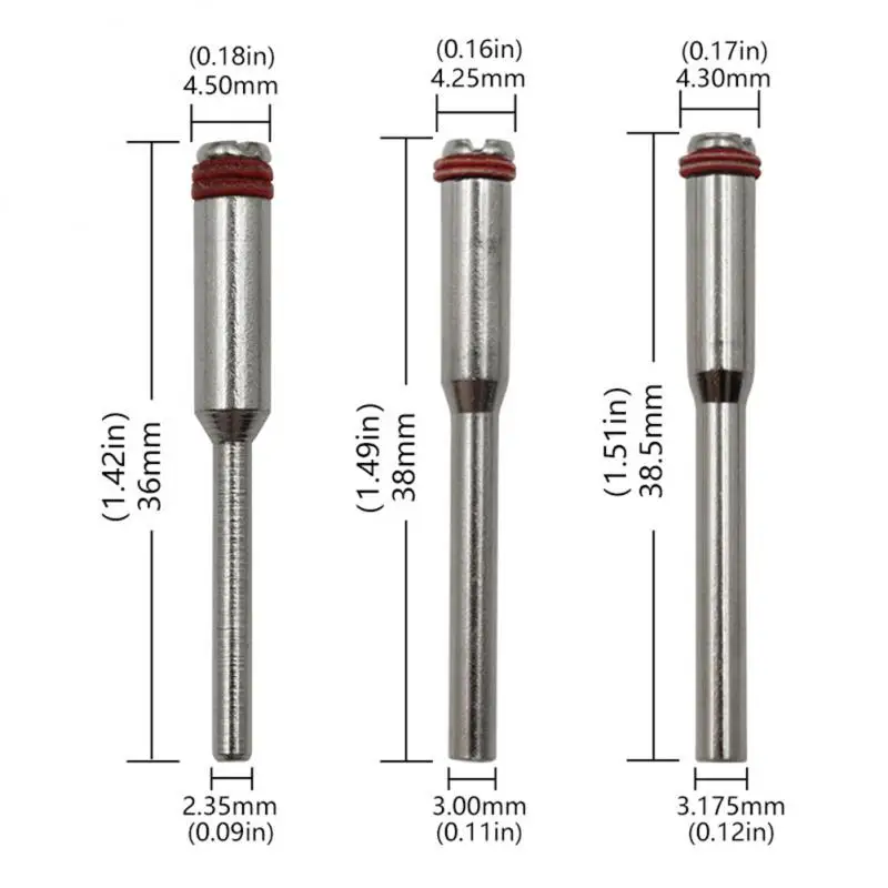 Disco de corte de haste para ferramentas rotativas, disco de corte, parafuso mandril, suporte da roda de polimento, acessórios Dremel, 2.35mm, 3/3,17mm, 1-10Pcs