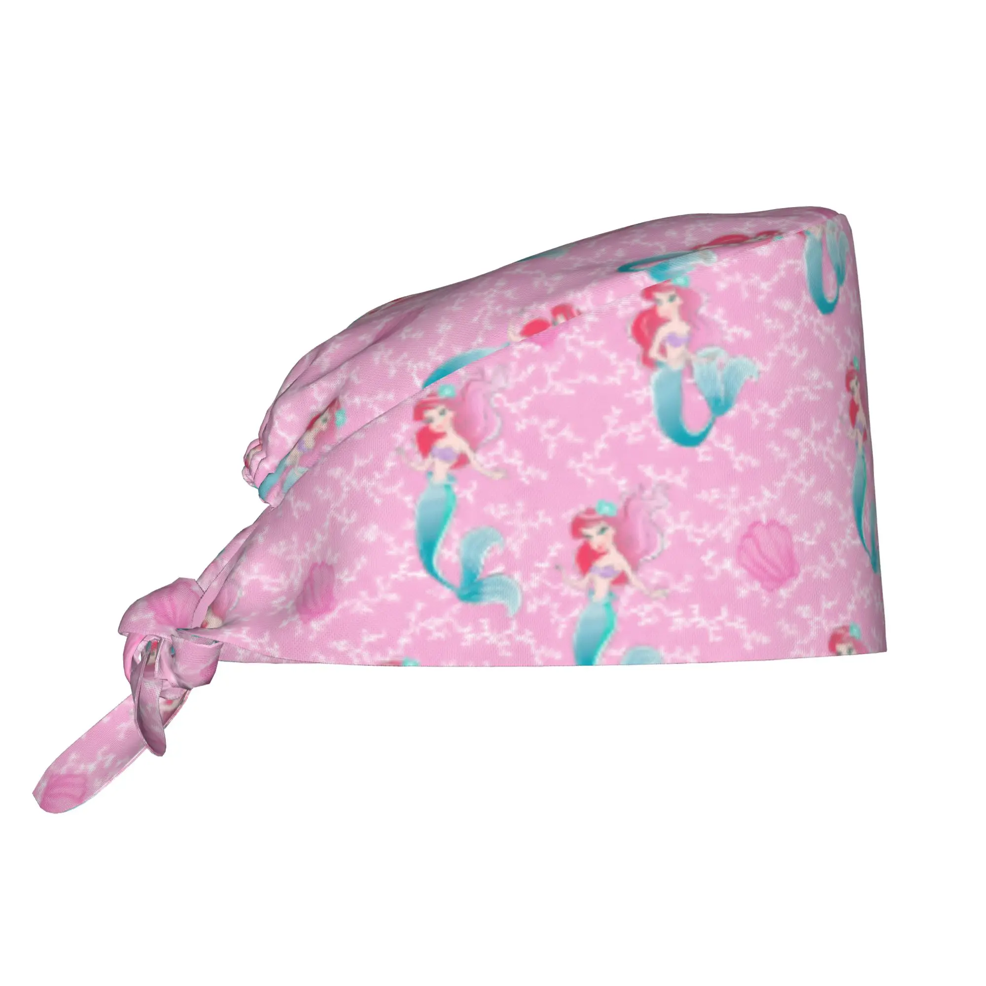 Custom Littles Anime Mermaides Medical Staff Scrubs Hat Men Women Fish Cartoon Doctor Nursing Surgical Cap Scrub Caps