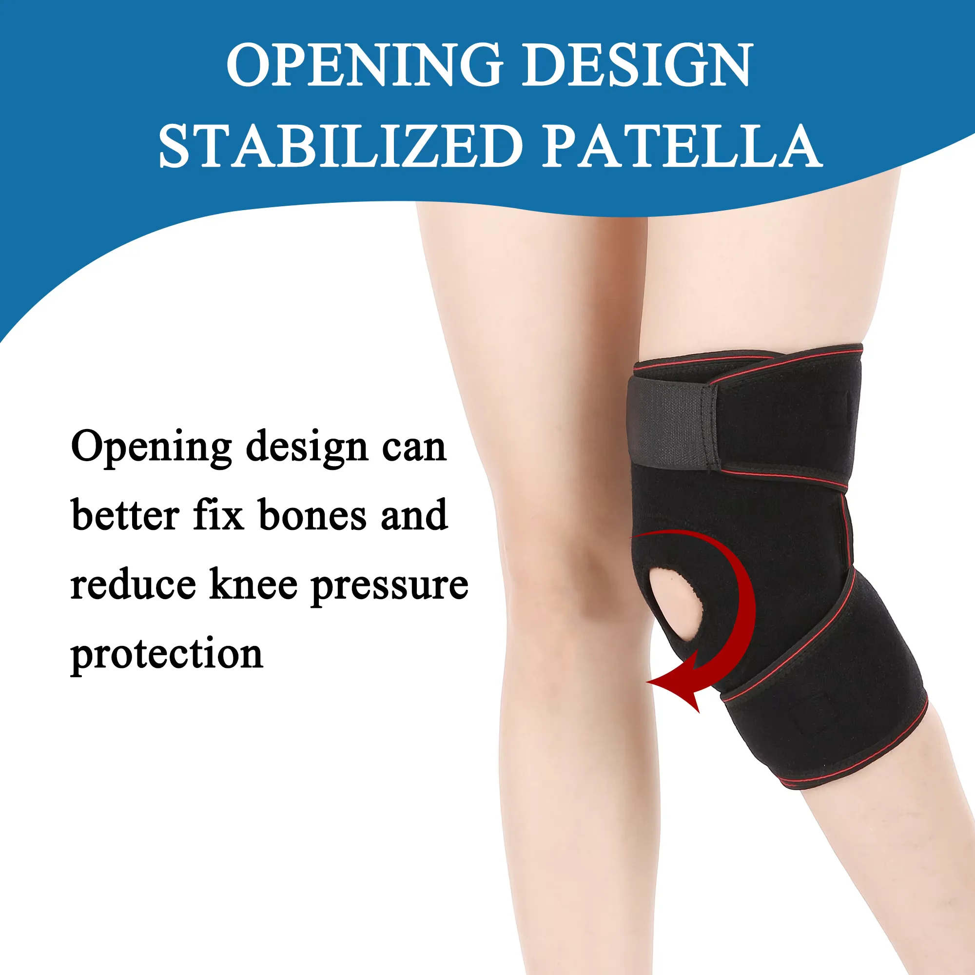 Stabilizzatore rotuleo laterale con cintura di supporto dell'articolazione del ginocchio Lussazione Subluxazione Dolore patellofemorale Monitoraggio dell'osso del ginocchio