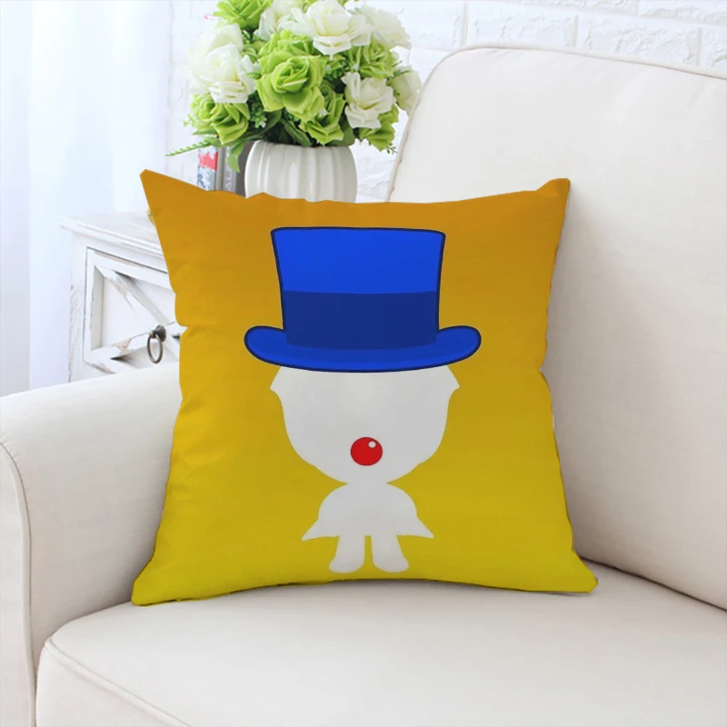 

50x50cm pillowcase cute P-Plim plum anime custom double-sided printed sofa cushion cover for children's room bedside cushion