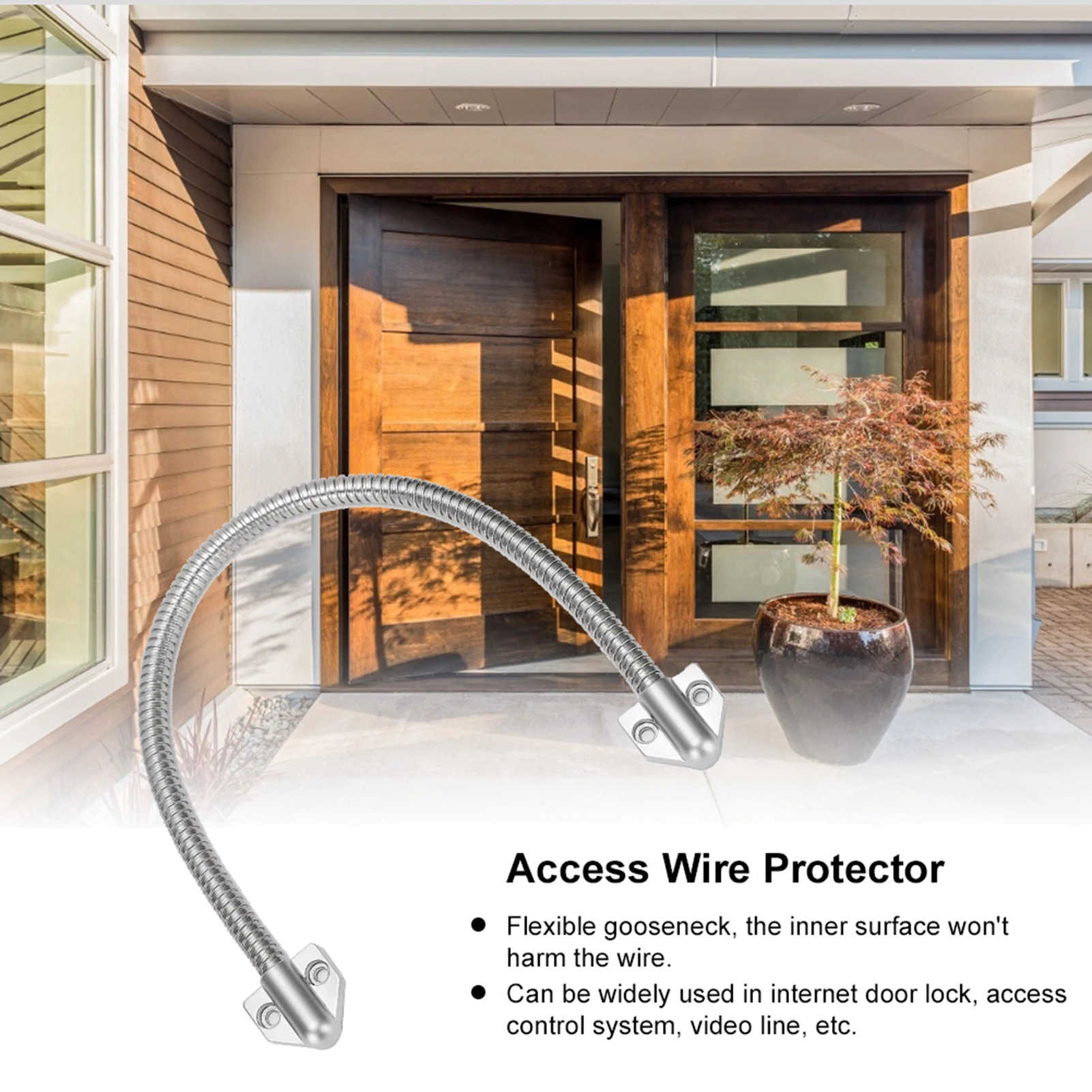 Stainless Steel Door Loop Exposed Mounting Access Control Cable Line Protector Defender with Sleeve for Secure Installation