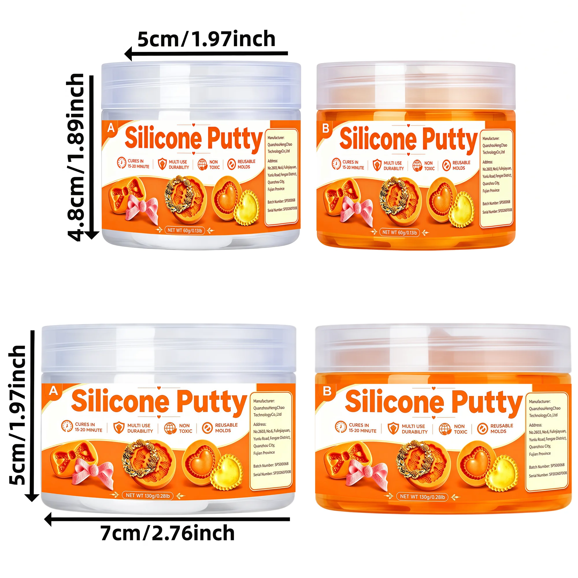 Easy-Mix Silicone Putty Kit for DIY Resin Molds. Non-Toxic, Strong & Flexible, Reusable for Crafts. 1:1 Mix Ratio, Zero Shrinkag view 3