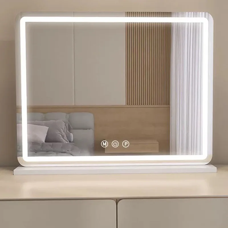 r*-Makeup Aesthetic Mirror Modern Funky Square Smart Dressing Table Mirror Bedroom Luxury Spiegel Wand Living Room Decorations