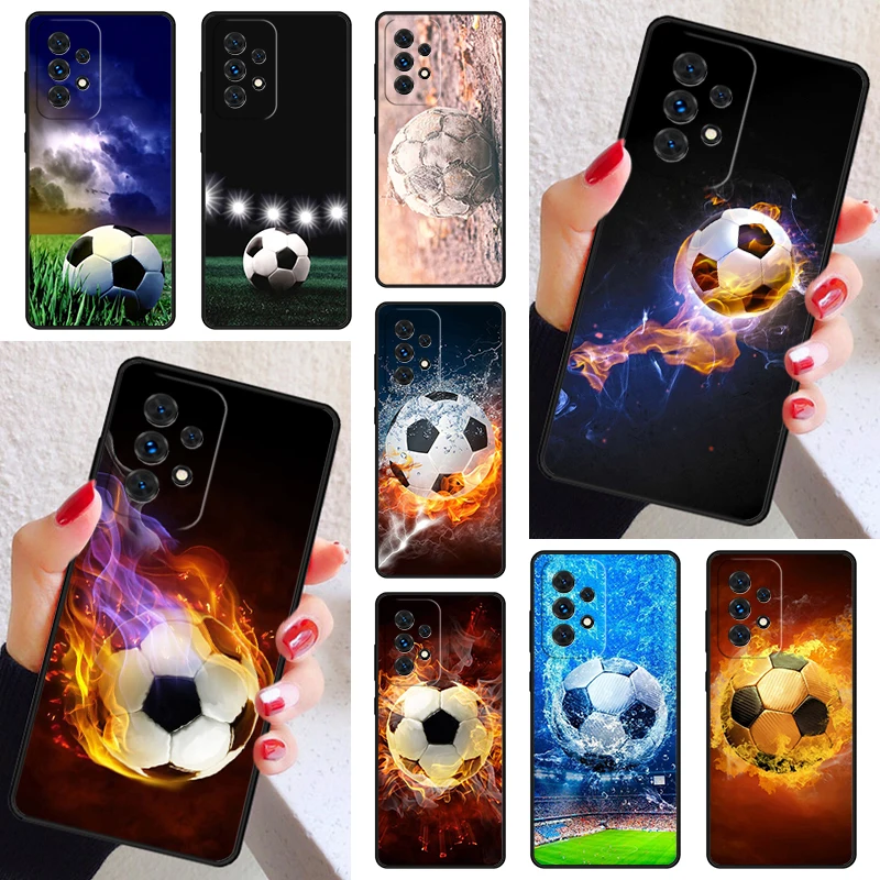 Football Soccer Ball Phone Case Cover For Samsung Galaxy A52 A72 A73 A20e A21S A50 A70 A11 A12 A42 A31 A40 A51 A71 A32 A80 A91