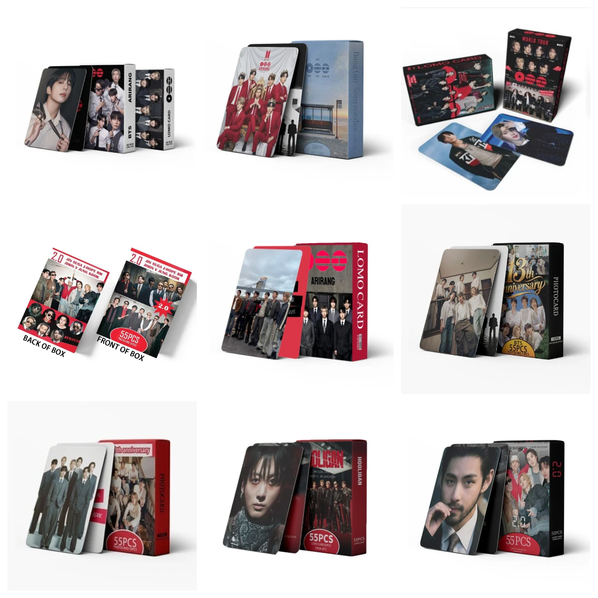 Nouveautés 2026, 55 cartes Lomo BTS, J-HOPE, JIMIN, V, JUNGKOOK, photocartes HD, cartes photo d'idoles Kpop, collection pour fans, cadeau, carte postale