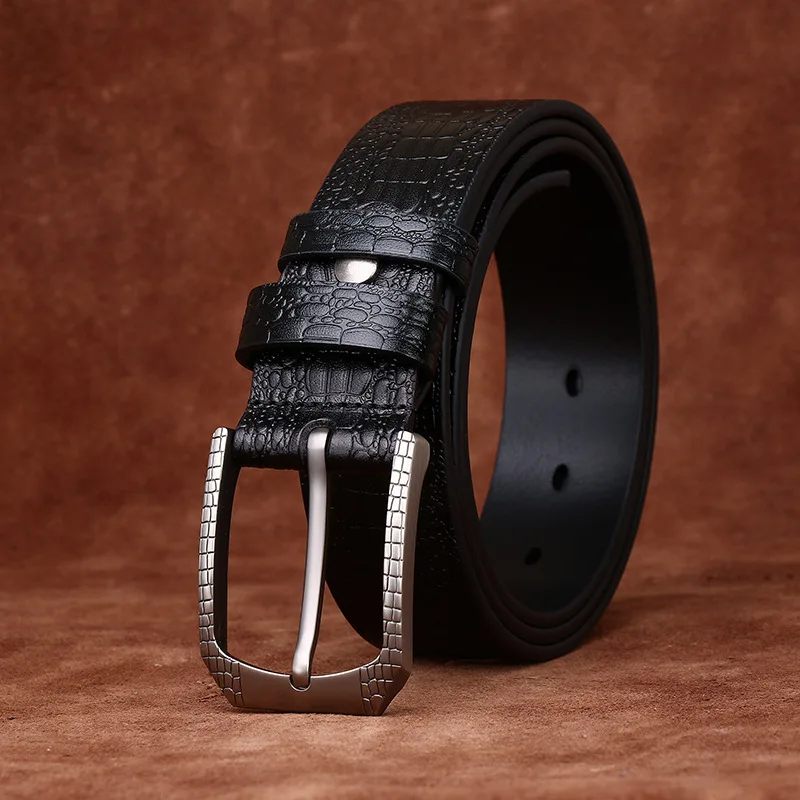 38-センチメートル合金ピンバックルベルト牛革本革メンズジーンズカウボーイウエストバンド男性ビジネスデザイナーベルト-cinturones-hombre
