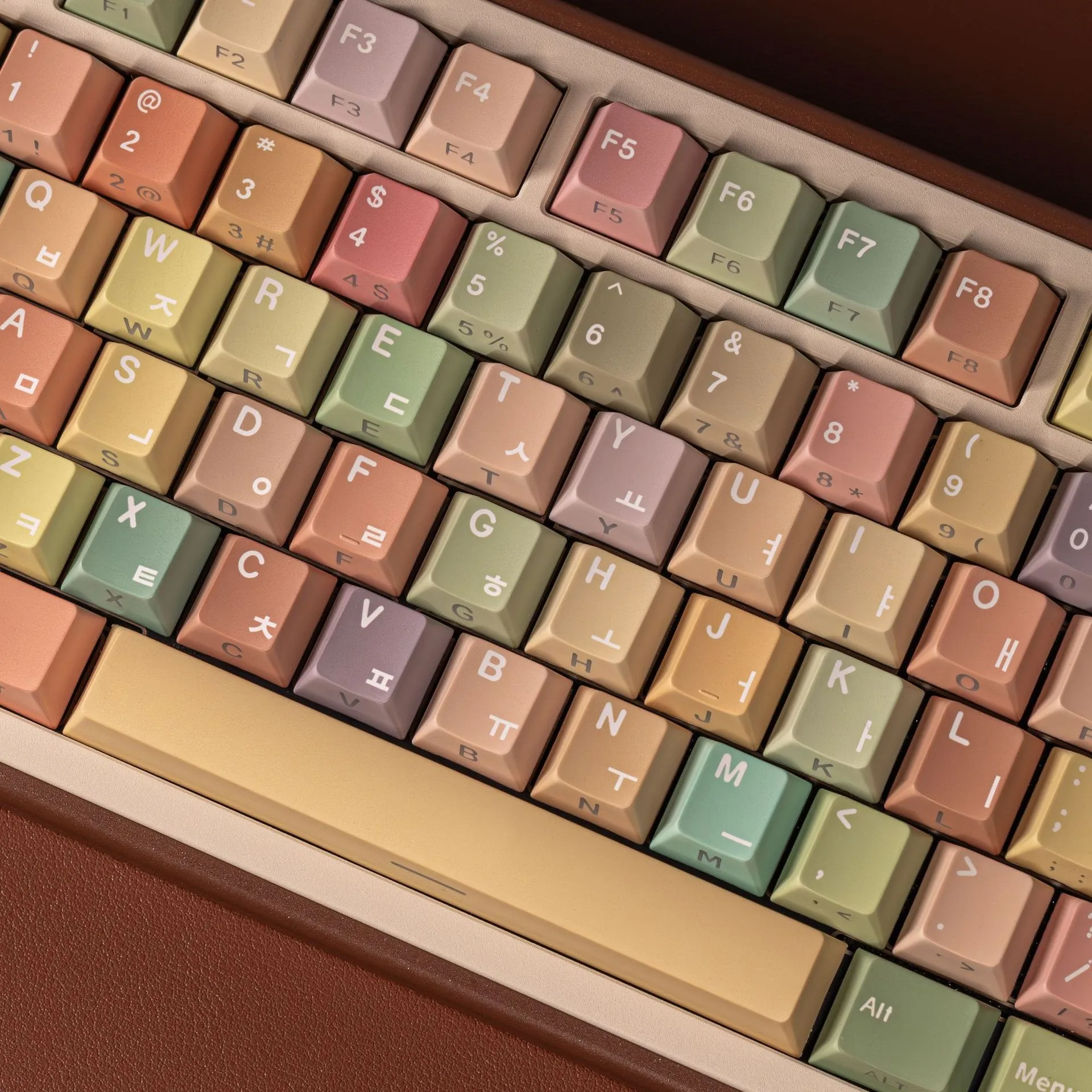 Jelly Keycaps Korean Spanish French Japanese Russian Side Print PBT Keycap For Mechanical Keyboard Cherry Profile ISO Key Caps